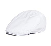 BOTVELA Herren Baumwoll-Twill Newsboy Flat Ivy Driving Hat Fitted Cap - Weiß - 7 3/4 / 7 7/8