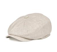 BOTVELA Herren Leinen Newsboy Cap Fischgrätenmuster Atmungsaktiv Sommerhut, Fischgräte Beige, 7 1/2 / 7 5/8
