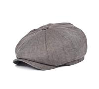 BOTVELA Herren Leinen Newsboy Cap Fischgrätenmuster Atmungsaktiv Sommerhut, Fischgrätenmuster, Dunkelgrau, 7 1/2 / 7 5/8