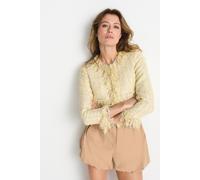 Bouclé-Jacke mit Fransen 40 soft butter