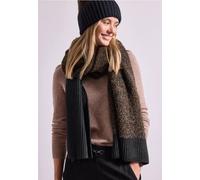 Schal STREET ONE, Damen, Gr. onesize, braun (schwarz), Grobstrick, Oberstoff: 97% Polyester, 3% Elasthan. Oberstoff 2: 52% Viskose, 28% Polyester, 20% Polyamid, unifarben, Modetücher Schal, aus softem