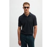 Poloshirt MARC O'POLO "aus weichem Bio-Baumwoll-Mix", Herren, Gr. L, schwarz (schwarz navy), Obermaterial: 94% Baumwolle, 6% Polyester, unifarben, regular fit, Rundhals, Strickbündchen, Shirts (596469