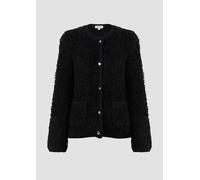 Bouclé-Strickjacke aus Alpaka-Wollmix 40 schwarz 2168161.9999.40