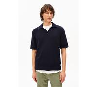 BOUCLE STRICKPOLOSHIRT | Bio-Baumwoll-Mix - blau (L)