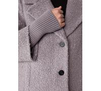 Boucléjacke mit Rippbündchen und Reverskragen grau 32