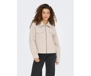 Bouclèjacke ONLY "ONLMALO BOUCLE JACKET OTW NOOS", Damen, Gr. XS, beige (pumice stone detail:melange), Bouclé, Obermaterial: 100% Polyester, meliert, Jacken (21279519-XS) pumice stone detail:melange