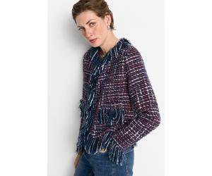 Bouclèjacke RICHROYAL, Damen, Gr. 34, bunt (midnight blau), Bouclé, Obermaterial: 45% Baumwolle, 25% Polyacryl, 15% Polyamid, 10% Polyester, 5% sonstige Fasern, mehrfarbig, gerade hüftlang, Rundhals, 