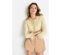 Bouclé-Jacke mit Fransen 36 soft butter
