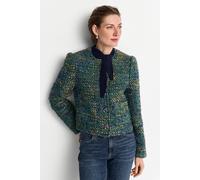 Bouclèjacke RICHROYAL, Damen, Gr. 42, blau jewel, Bouclé, Obermaterial: 31% Polyacryl, 29% Wolle, 15% Polyester, 9% Schurwolle, 8% sonstige Fasern, 6% Baumwolle, 1% Alpaka, 1% Polyamid, unifarben, reg