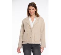 Bouclèjacke RINO & PELLE "SENA", Damen, Gr. S (36), grau (stone), Bouclé, Obermaterial: 68% Polyamid, 24% Viskose, 8% Polyester, unifarben, regular fit taillenbedeckt, Jacken, mit Revers Kragen (26550