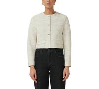 Bouclèjacke S.OLIVER BLACK LABEL, Damen, Gr. 40, nature, Bouclé, Obermaterial: 66% Polyester, 30% Baumwolle, 2% Elasthan, 2% metallisierte Fasern, kariert, meliert, normal hüftlang, Rundhals, Jacken,