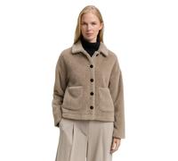 Bouclèjacke TOM TAILOR, Damen, Gr. XL, soft taupe grau, Bouclu00e9, Obermaterial: 54% Polyamid, 46% Polyester. Futter: 100% Polyester, unifarben, casual, regular fit taillenbedeckt, Langarm gerader Ab