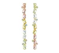 Boucles d'Oreilles Femme Gema Asymétrique Multicolore Doré - Swarovski