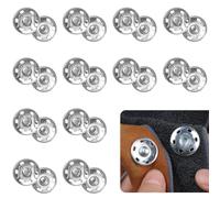 BOUMVID 12 Paar Druckknöpfe zum Annähen Groß, 21mm Annähen Druckknöpfe aus Metall Schwarz, Nähen Knöpfe Druckknopf Snaps, für Kleidung, Kleidern, Blusen, Handwerk, Rucksäcke, Handtasche, DIY