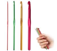 BOUMVID Häkelnadel Set, 4 Stück Multicolor Aluminium Stricknadeln, Crochet Häkelnadeln Hook, Tunesische Häkelnadel für Anfänger Oder Profis (2mm 4mm 6mm 8mm)