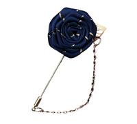 Boutonniere Hochzeit 10 STÜCKE Groomsmen Boutonniere Hochzeit Corsage Bräutigam Brosche Pins Seide Rose Blume Revers Pin Männer Anzug Zubehör(Deep blue)