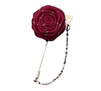 Boutonniere Hochzeit 10 STÜCKE Groomsmen Boutonniere Hochzeit Corsage Bräutigam Brosche Pins Seide Rose Blume Revers Pin Männer Anzug Zubehör(Red1)