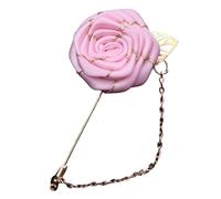 Boutonniere Hochzeit 10 STÜCKE Groomsmen Boutonniere Hochzeit Corsage Bräutigam Brosche Pins Seide Rose Blume Revers Pin Männer Anzug Zubehör(Pink)