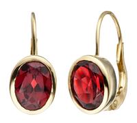 Boutons 333 Gold Gelbgold 2 Granate rot Ohrringe Ohrhänger Granatohrringe