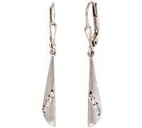 Boutons 333 Gold Weißgold matt 8 Zirkonia Ohrringe Ohrhänger Weißgoldohrringe