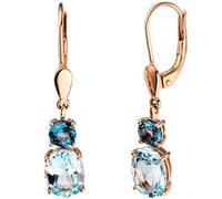 Boutons 585 Gold Rotgold 2 Blautopase hellblau blau Ohrringe Ohrhänger