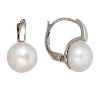 Boutons 585 Gold Weißgold 2 Süßwasser Perlen Ohrringe Ohrhänger Perlenohrringe