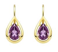Boutons Ohrringe Amethyst violett lila Tropfen 333 Gold Gelbgold Damen