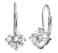 Boutons quadratisch 925 Sterling Silber rhodiniert 2 Zirkonia Ohrringe Ohrhänger