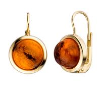 Boutons rund 333 Gold Gelbgold 2 Bernsteine orange Ohrringe Ohrhänger