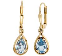 Boutons Tropfen 333 Gold Gelbgold 2 Spinelle hellblau blau Ohrringe Ohrhänger
