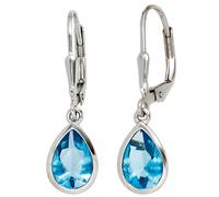 Boutons Tropfen 925 Sterling Silber 2 Zirkonia blau Ohrringe Ohrhänger