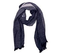 Bovari Herren Schal - Baumwolle Viskose Mix - mehrfarbiger Streifen Schal - Ganzjahresschal - soft/weich (Blau)