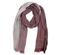 Bovari Herren Schal - Baumwolle Viskose Mix - mehrfarbiger Streifen Schal - Ganzjahresschal - soft/weich (Rot)