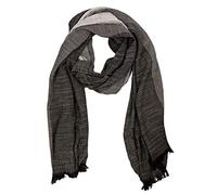 Bovari Herren Schal - Baumwolle Viskose Mix - mehrfarbiger Streifen Schal - Ganzjahresschal - soft/weich (Schwarz)