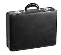 Bowatex Arbeitskoffer Aktenkoffer Kunstleder Koffer mit Dehnfalte Schwarz 46 cm