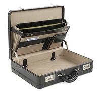 Bowatex Dokumentenkoffer Aktenkoffer Leder-Faserstoff Koffer Schwarz 44 cm