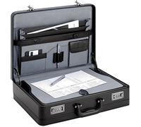 Bowatex Extra breite, große Aktenkoffer 46 cm Schreibplatte Erweiterbar Schwarz