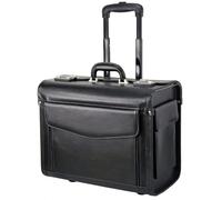 Bowatex Pilotenkoffer Trolley Aktenkoffer Rindspalt-Leder Schwarz 46 cm