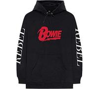Bowie David - Felpa # L Unisex Black # Rebel Rebel