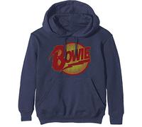 Bowie David - Felpa # L Unisex Blue # Vintage Diamond Dogs Logo