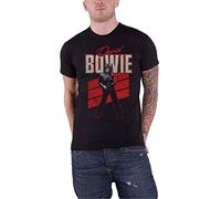 Bowie David - T-Shirt # L Unisex Black # Red Sax