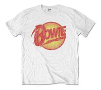 Bowie David - T-Shirt # M Unisex White # Vintage Diamond Dogs Logo