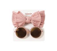 Bowknot Haarband & Sonnenschutz Schutzbrille für Neugeborene Elastisches Stirnband Sonnenbrille Set Fotografie Requisiten Sicher