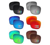 Bowyer 6 Paar polarisierte Ersatzgläser für Oakley Holbrook OO9102 Sonnenbrille - Schwarz + Titan Spiegel + Surf Blue Mirror + Fire Red Mirror + Jade Green Mirror + Brown