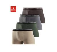 Boxer AUTHENTIC LE JOGGER "Boxershorts für Herren", Herren, Gr. 3 (XS), 4 Stk., bunt (beige, olivgrün, grau, braun), Jersey, Obermaterial: 95% Baumwolle, 5% Elasthan, unifarben, körpernah, Unterhosen,