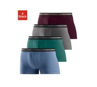Boxer AUTHENTIC LE JOGGER "Boxershorts für Herren", Herren, Gr. 4 (S), 4 Stk., bunt (blau, petrol, anthrazit, meliert, bordeaux), Jersey, Obermaterial: 95% Baumwolle, 5% Elasthan, unifarben, körpernah