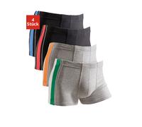 Boxer AUTHENTIC LE JOGGER "Boxershorts für Herren", Herren, Gr. 8, 4 Stk., grau (grau, meliert, grau, meliert, schwarz, schwarz), Jersey, Obermaterial: 95% Baumwolle, 5% Elasthan, unifarben, körpernah