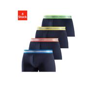 Boxer AUTHENTIC LE JOGGER "Boxershorts für Herren", Herren, Gr. M (5), 4 Stk., bunt (navy, grün, navy, gelb, navy, orange, navy, blau), Jersey, Obermaterial: 95% Baumwolle, 5% Elasthan, unifarben, Unt