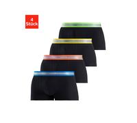 Boxer AUTHENTIC LE JOGGER "Boxershorts für Herren", Herren, Gr. S (4), 4 Stk., schwarz (schwarz, grün, schwarz, gelb, schwarz, orange, schwarz, blau), Jersey, Obermaterial: 95% Baumwolle, 5% Elasthan,