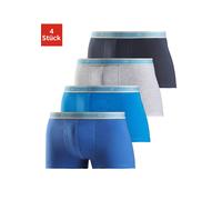 Boxer AUTHENTIC UNDERWEAR "Boxershorts für Herren", Herren, Gr. 5 (M), blau (blau, türkis, grau, meliert, marine), Jersey, Obermaterial: 95% Baumwolle, 5% Elasthan, unifarben, Unterhosen, schwarzer We